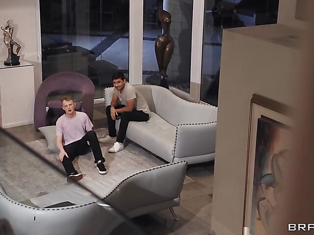 Hard body blonde Barbie gets tag teamed by Jimmy Michaels and Max Fills