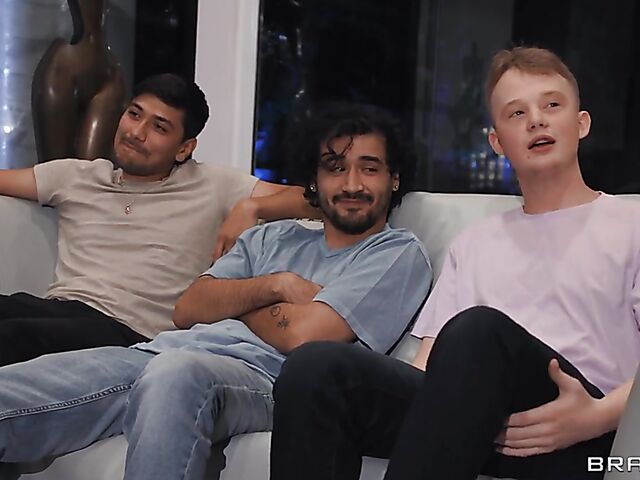 Hard body blonde Barbie gets tag teamed by Jimmy Michaels and Max Fills