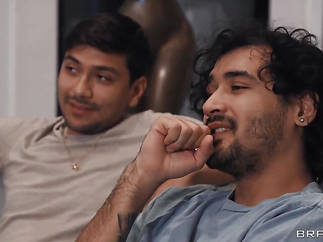 Hard body blonde Barbie gets tag teamed by Jimmy Michaels and Max Fills