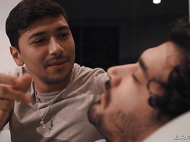 Hard body blonde Barbie gets tag teamed by Jimmy Michaels and Max Fills