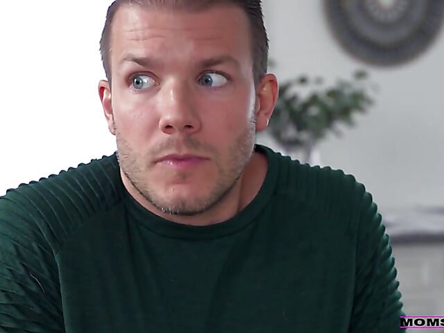 Mom and teen get banged on the couch featuring Leana Lovings and Odetta Fox