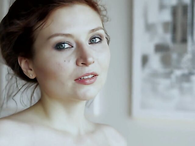 Sexy solo in a red mini dress featuring Berenice