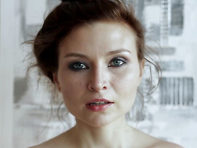 Sexy solo in a red mini dress featuring Berenice