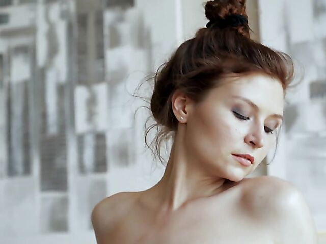 Sexy solo in a red mini dress featuring Berenice