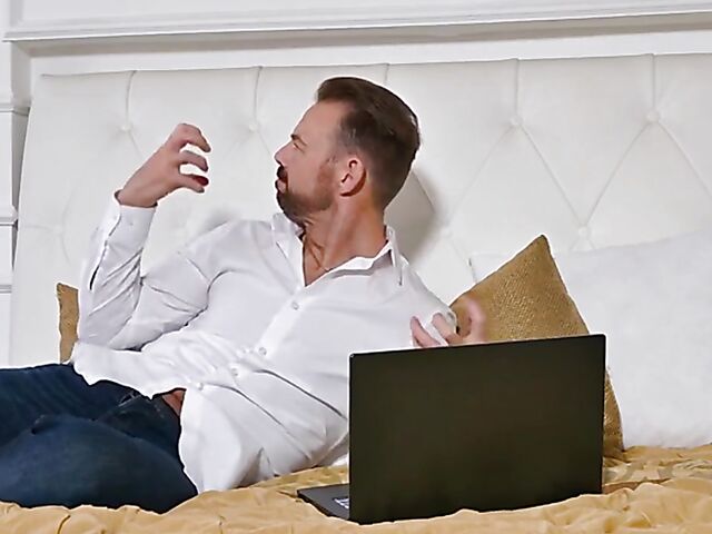 Sexy anal with shaved pussy babe Rebecca Volpetti