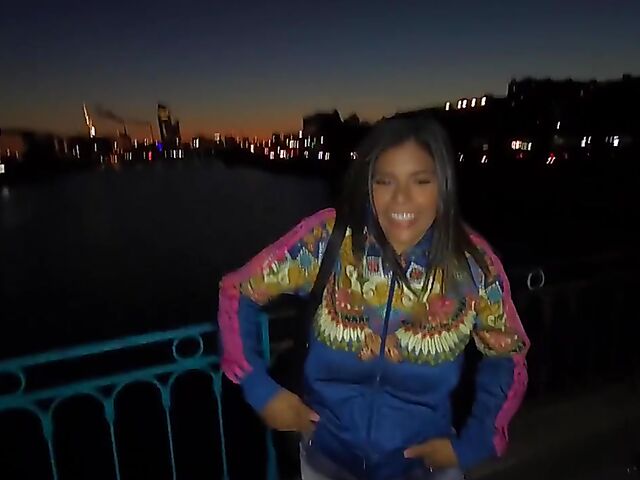 Sheila Ortega - Big tits latina interracial street sex at night