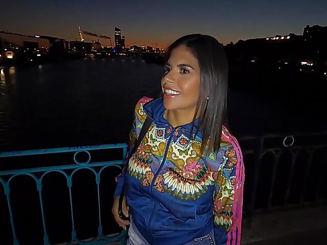 Sheila Ortega - Big tits latina interracial street sex at night