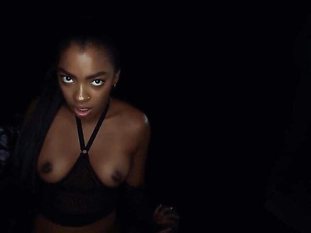 POV ebony babe Sofi Vega humping in the dark