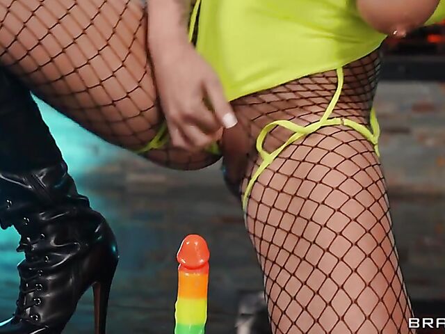 Callie Black - Ass fuck in fishnets and latex boots