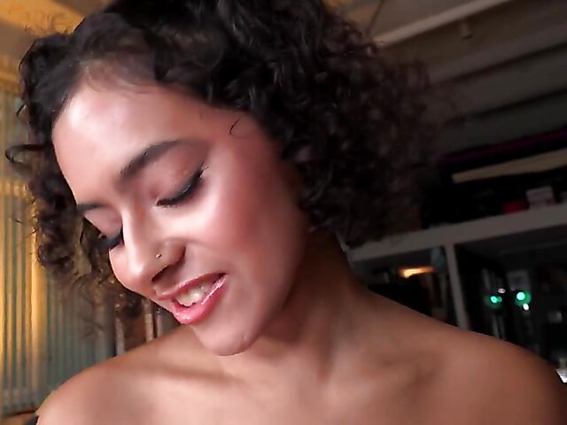 Cute latina handjob and facial POV style featuring Dani Diaz