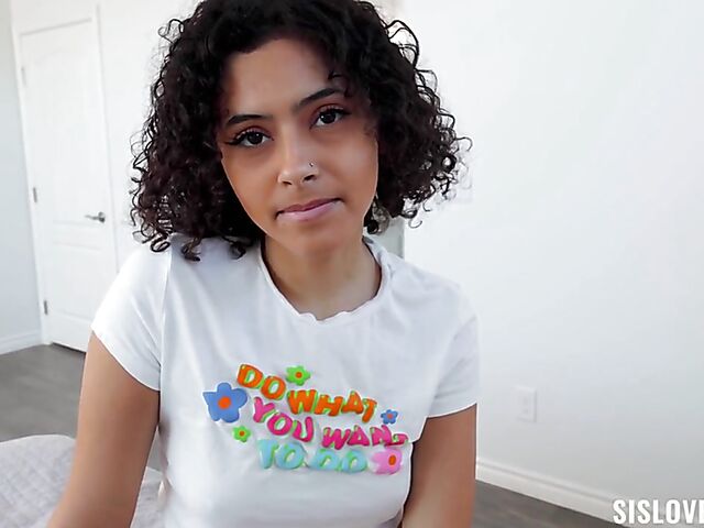 Dani Diaz - POV latina stepsister with a  beautiful shaved pussy