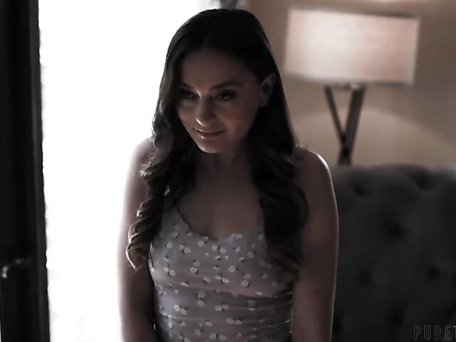 All natural brunette Aften Opal can't stop fucking that exotic cock