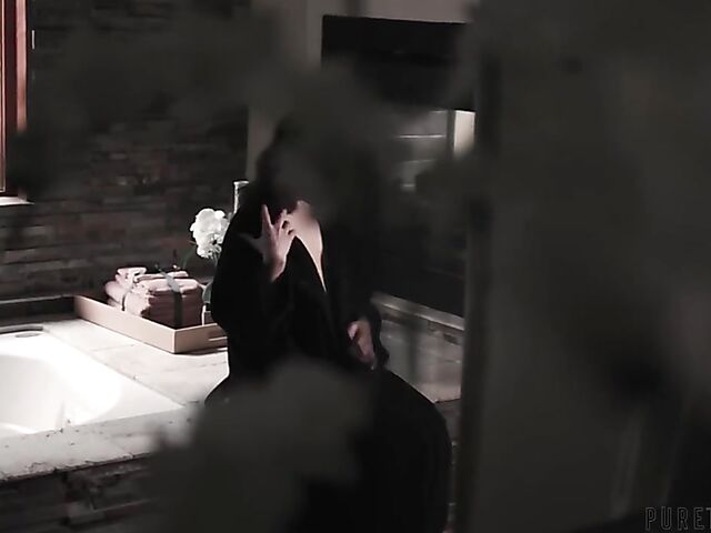 All natural brunette Aften Opal can't stop fucking that exotic cock