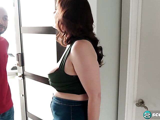 Big natural tits MILF Melody Mynx sucks and fucks her skinny neighbor