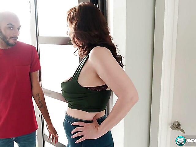 Big natural tits MILF Melody Mynx sucks and fucks her skinny neighbor