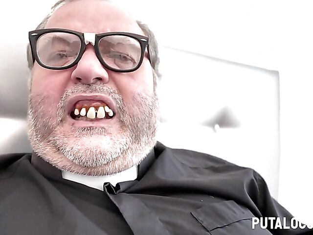 Tattooed schoolgirl with pierced nipples Dalila Dark fucks priest Torbe