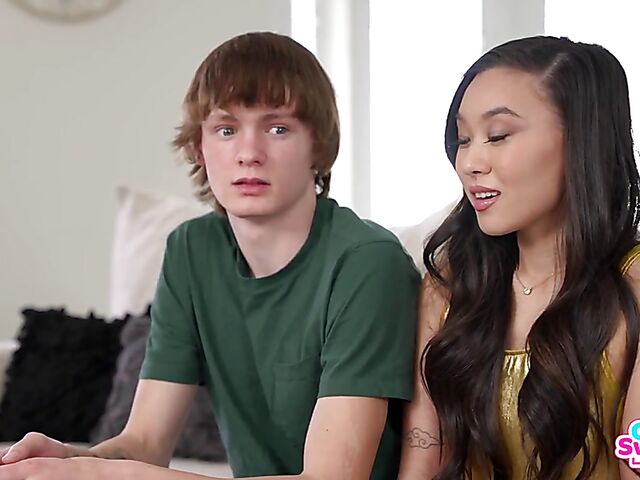 Teen threesome with stepsister and her friend featuring Amber Summer and Kimmy Kimm