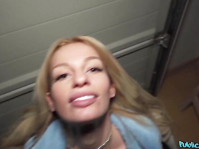 German blonde Kaira Kampen is ready to suck and fuck for money