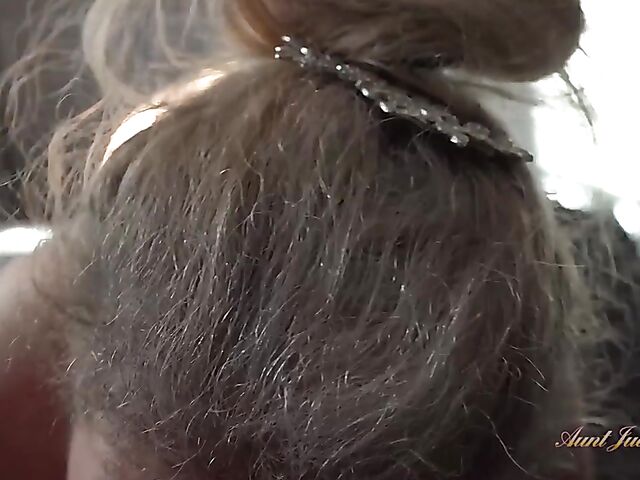 Dirty talking granny fingering her old cunt in front of you