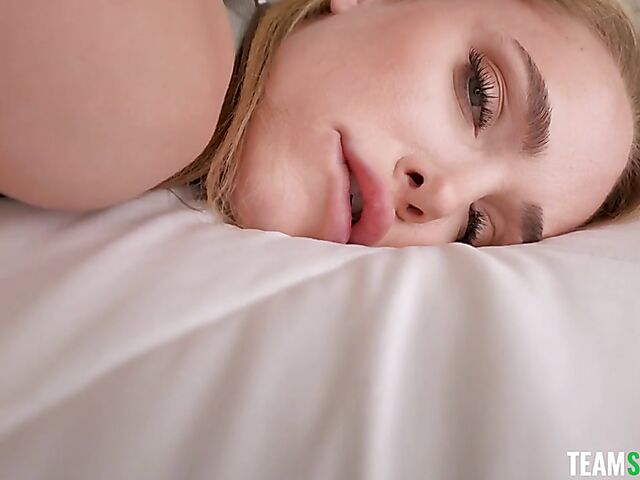 Fair-haired Athena Fleurs gets ass fucked from your perspective