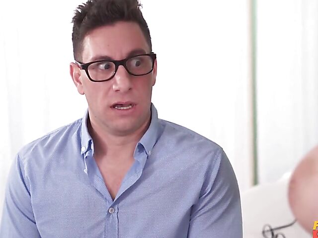 Busty redhead nurse Angel Wicky is a horny sperm collector who loves anal sex