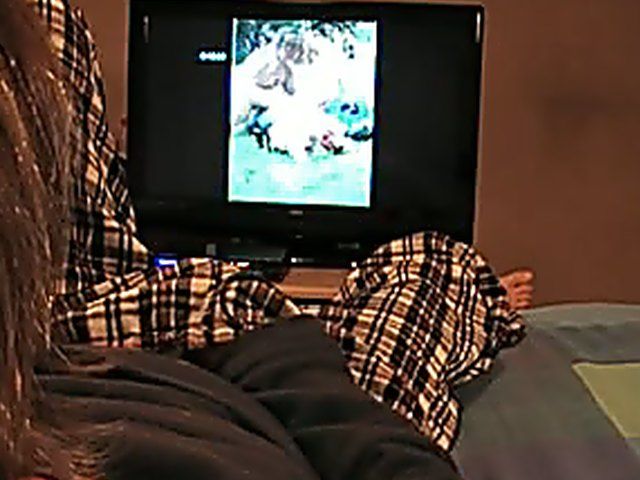 Amateur girl watching porn and stroking her pussy