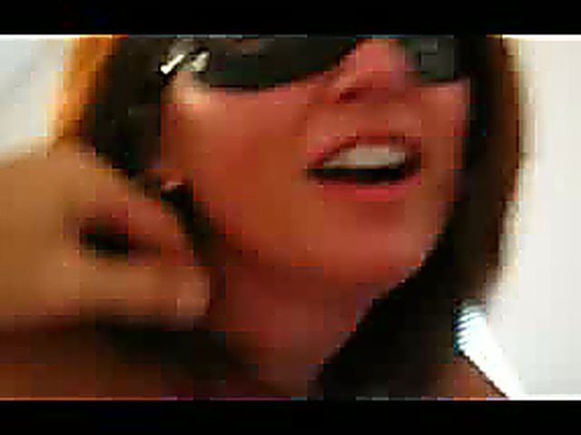 Masked babe fucks and sucks a black cock