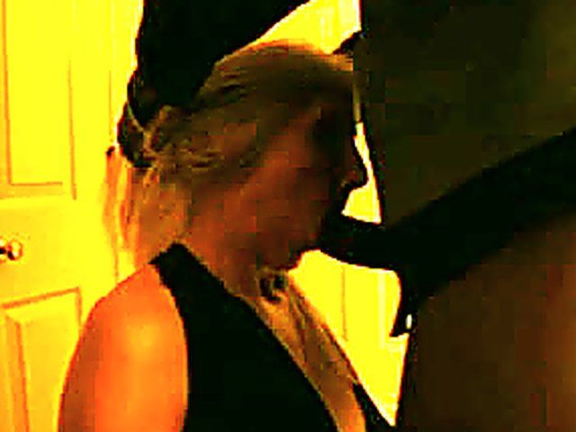 Mature blonde wife sucks on a black dick
