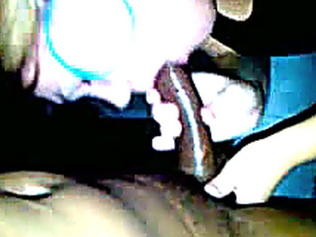 Blonde babe sucks black guys hard dick