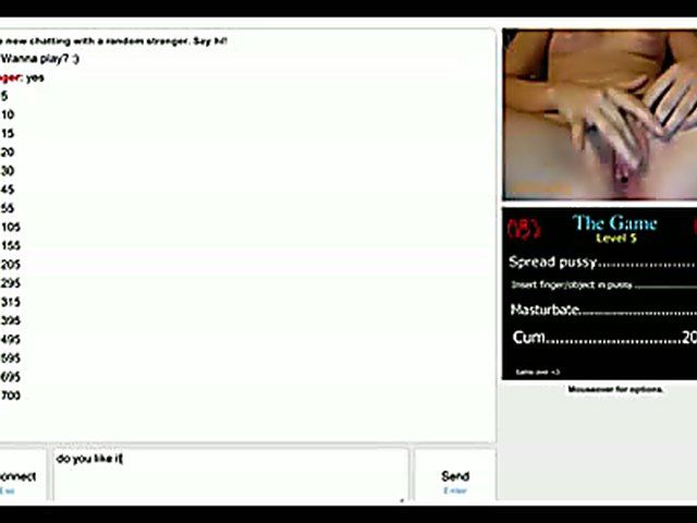 Webcam girl fingering her pink bald pussy