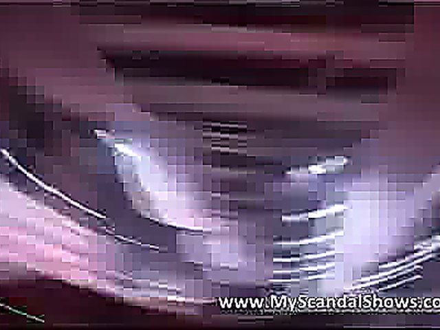 Stripper fucks herself in public with a dildo