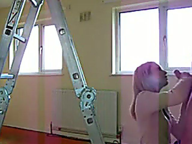 Sexy young babe fucks the hot builder