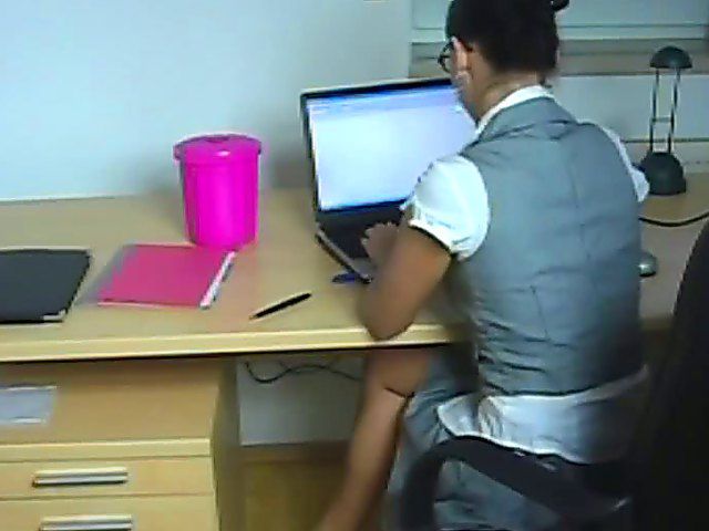 Horny secretary gets fucked on the office table