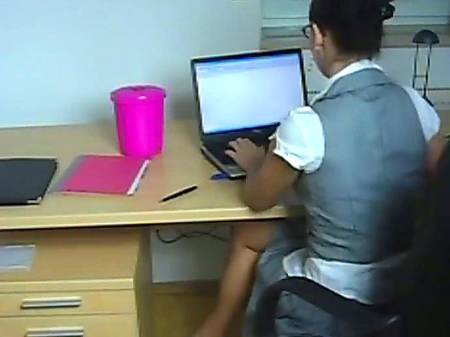 Horny secretary gets fucked on the office table