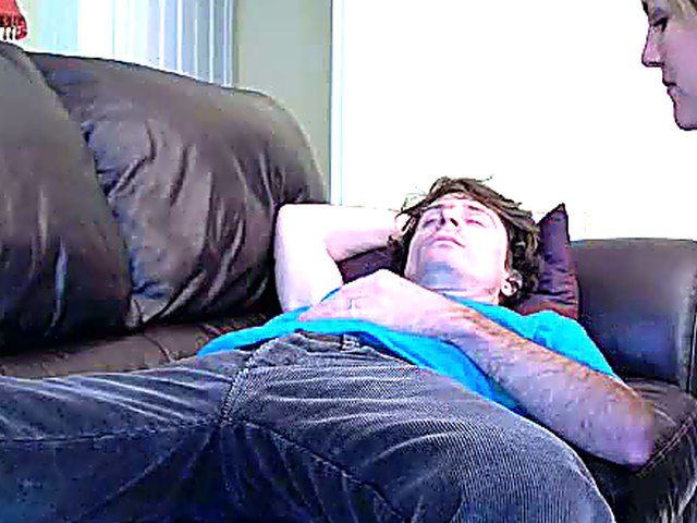 Blonde wife sucks her husbands cock before work