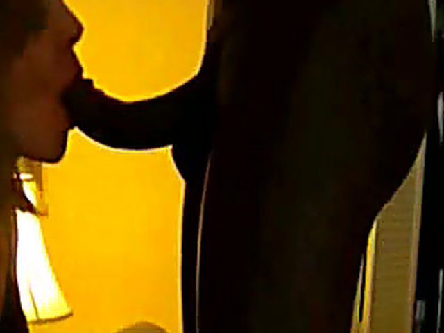 White mature woman sucks black mans hard cock