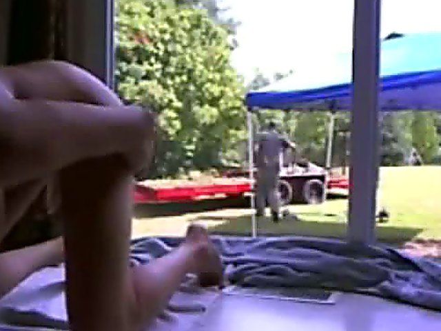 Naughty chick plays with pussy in public