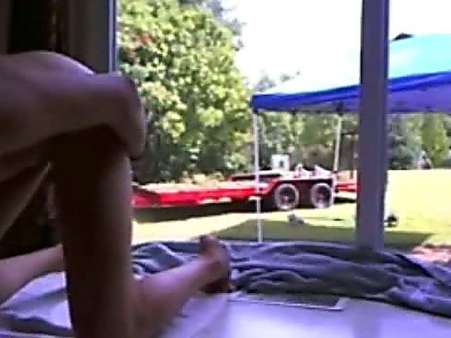 Naughty chick plays with pussy in public