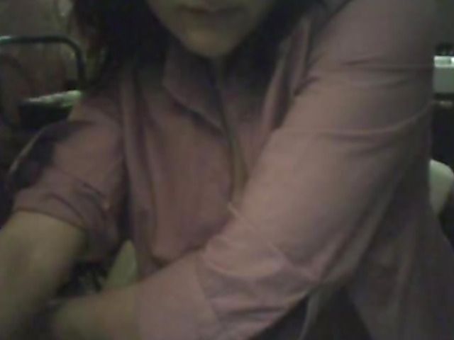 Topless amateur exposes her sexy tits on webcam