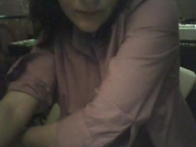 Topless amateur exposes her sexy tits on webcam