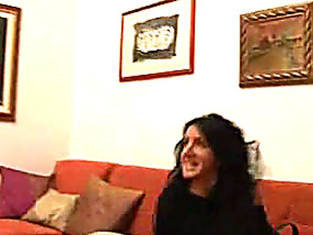 Stunning brunette sucks and rides a small dick