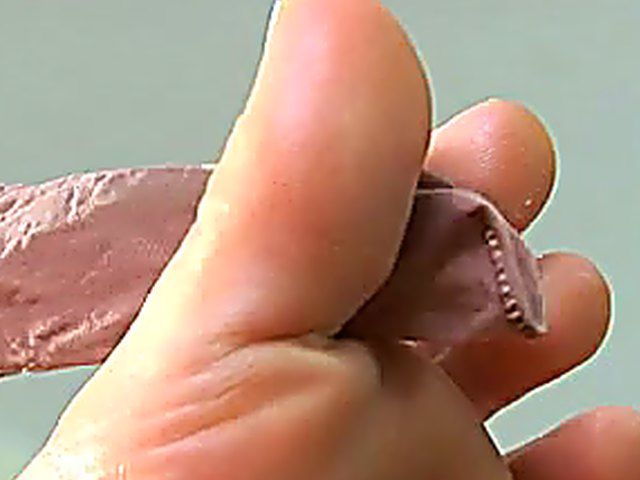 Home alone babe plays with her shaved pussy