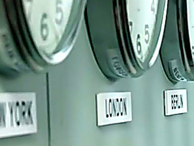 Two muscle men in suits have anal sex