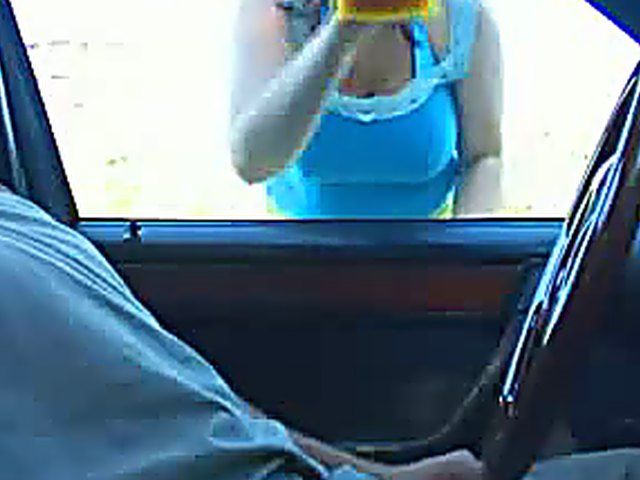 Horny babe sucks drivers cock