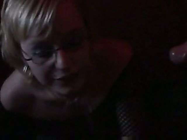 Hot blonde in glasses goes for ejaculation