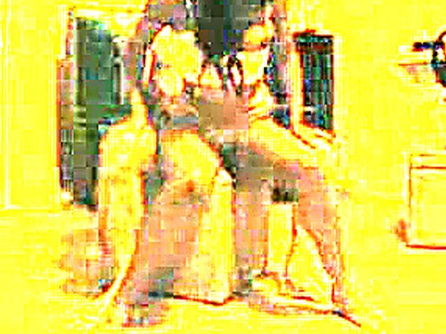 Bent over and ready to receive the rod