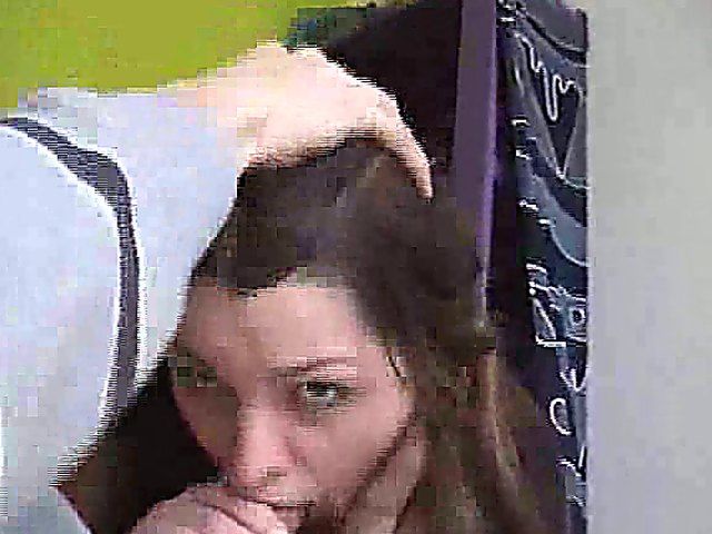 Brunette babe gives powerful head job