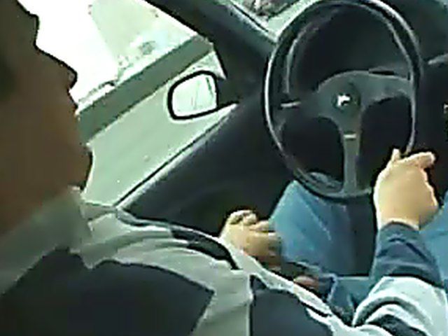 French slut sucks a cock in a car