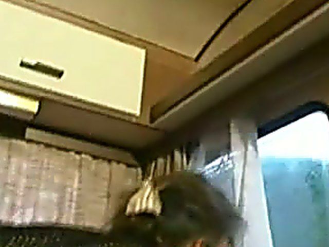 Horny babe gets fucked in her trailer