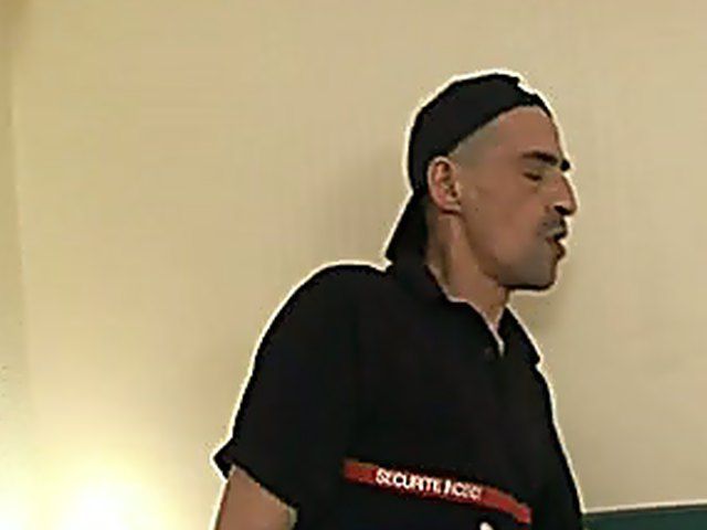 Two gay men in uniform love giving anal